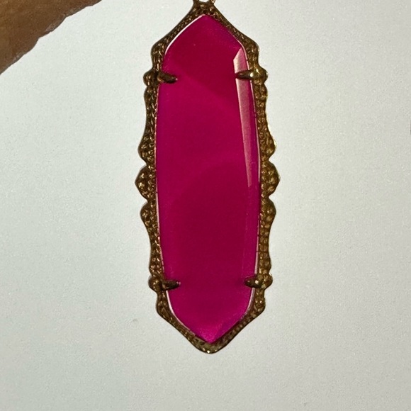 Kendra Scott Frances Necklace Pink Agate/Gold - Picture 7 of 9